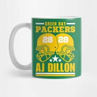 Green Bay Packers AJ Dillon 28 American Football Retro Mug